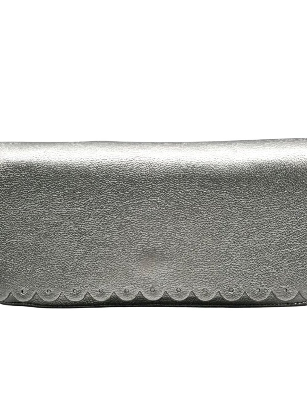 Banana Republic Metallic Silver Leather Clutch